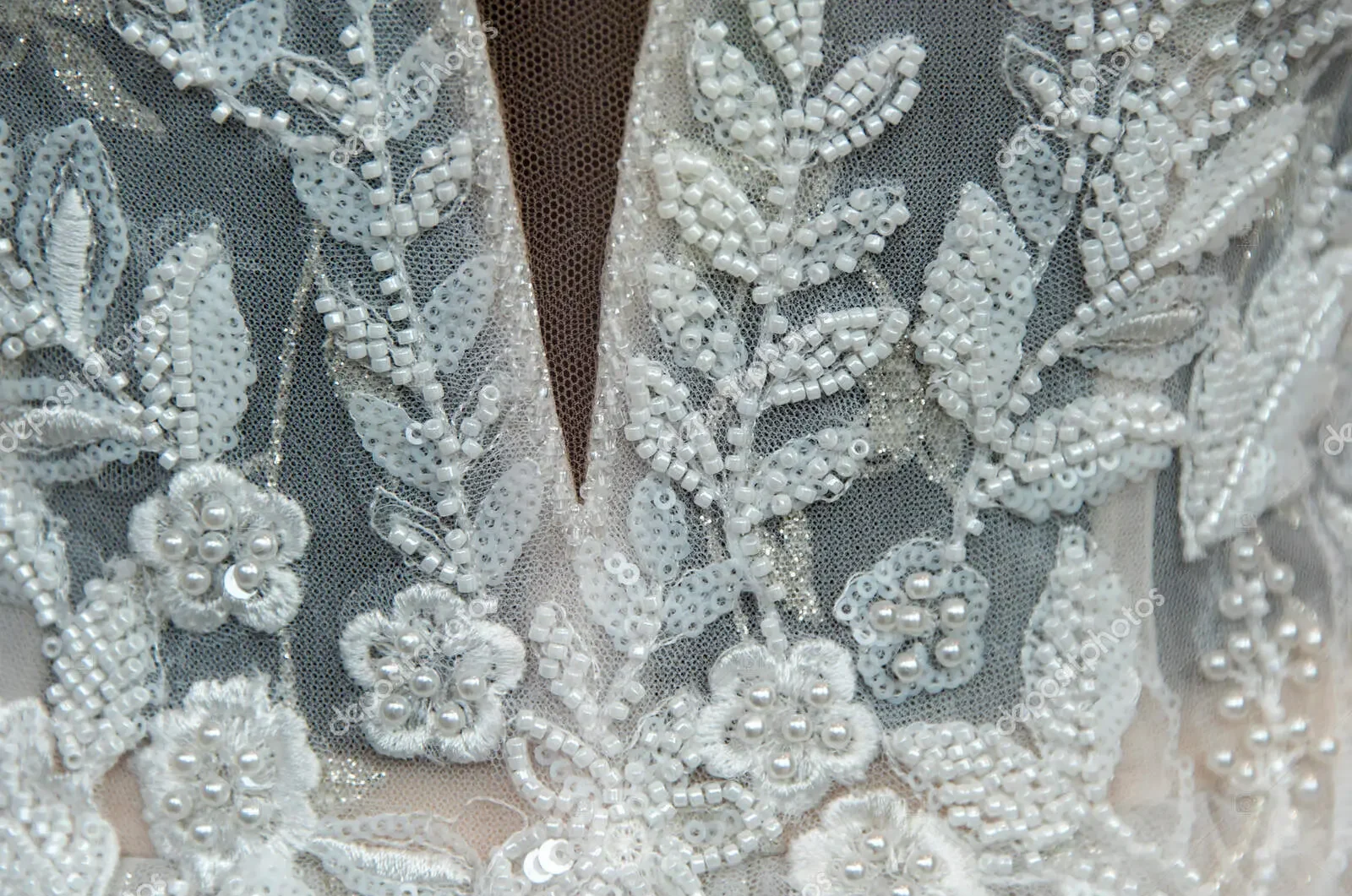 embroidery work on wedding gown